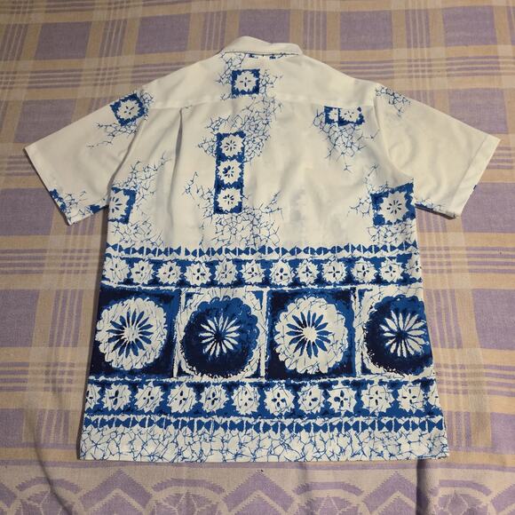 Vtg 60s 70s Malihini Shirt Mens Small Loop Collar Mod Disco Hippie Polyester - Picture 3 of 6